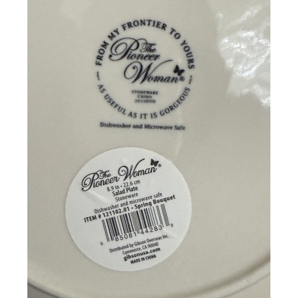 Pioneer Woman Spring Bouquet Salad Dessert Plates 9" Set of 4 Yellow Teal Floral - Picture 4 of 4